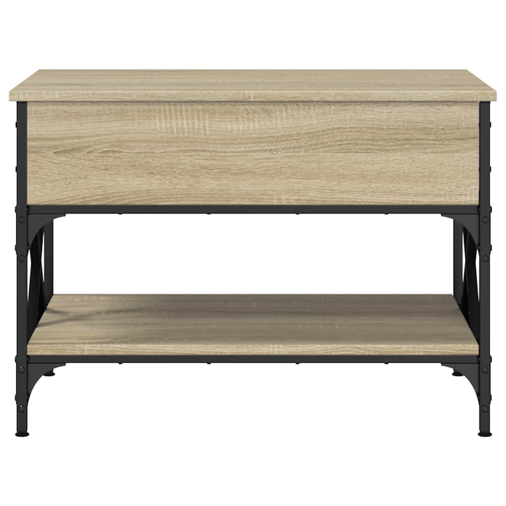 Salontafel 70x50x50 cm bewerkt hout en metaal sonoma eikenkleur is nu te koop bij PeponiXL, paradijselijk wonen!