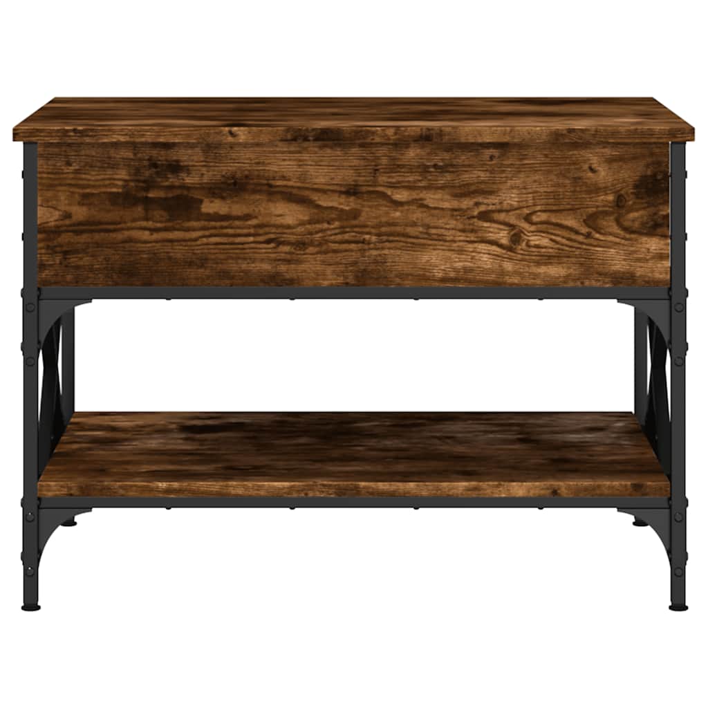 Salontafel 70x50x50 cm bewerkt hout en metaal gerookt eiken is nu te koop bij PeponiXL, paradijselijk wonen!