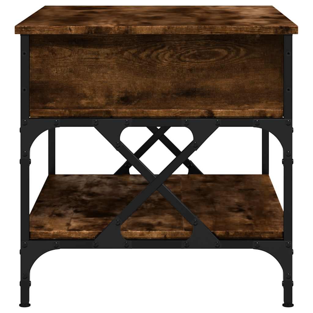 Salontafel 70x50x50 cm bewerkt hout en metaal gerookt eiken is nu te koop bij PeponiXL, paradijselijk wonen!