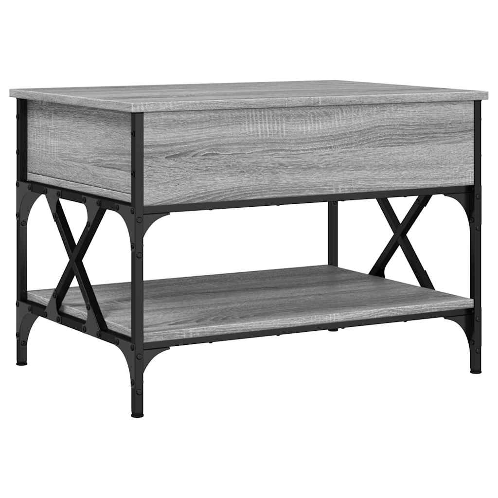 Salontafel 70x50x50 cm bewerkt hout en metaal grijs sonoma is nu te koop bij PeponiXL, paradijselijk wonen!