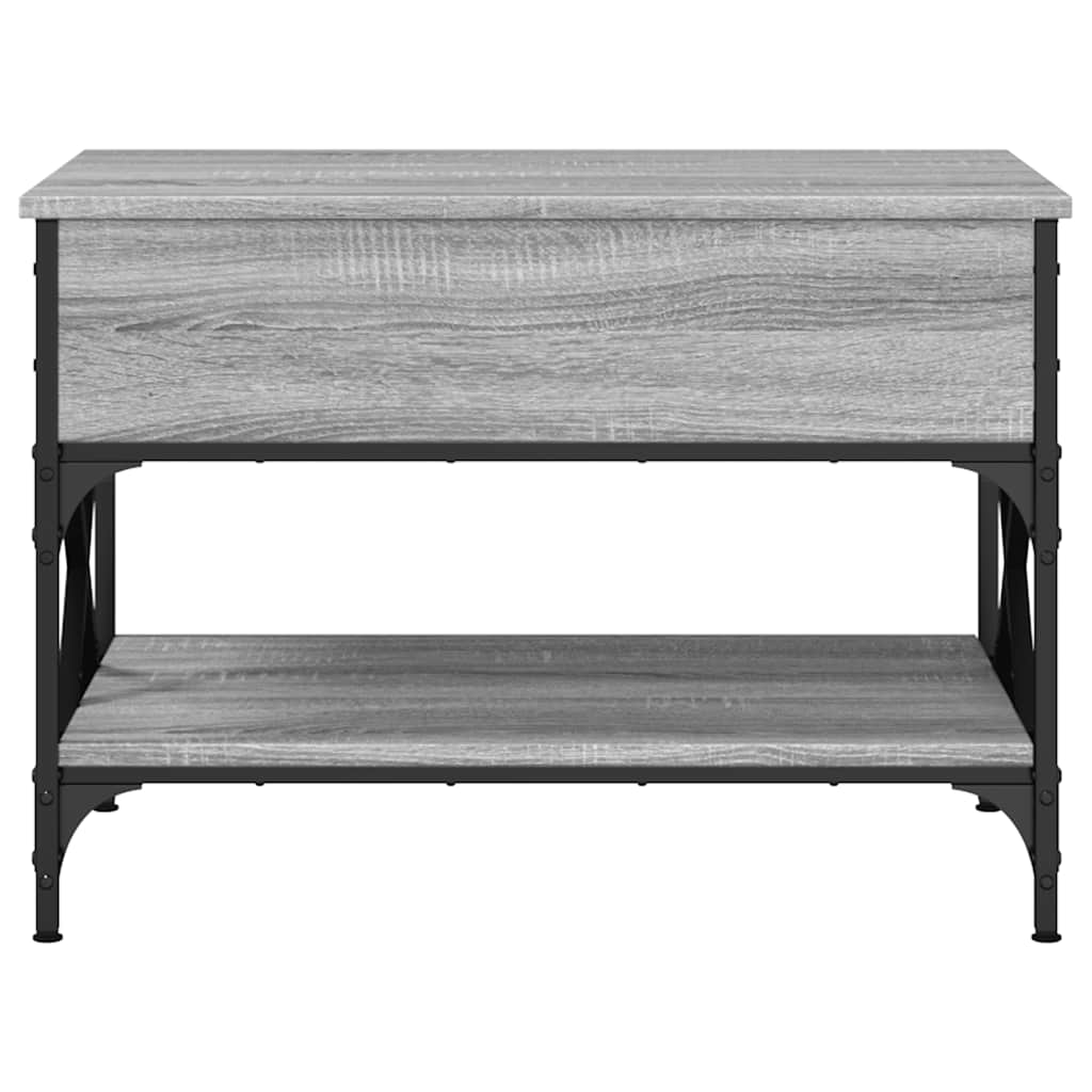 Salontafel 70x50x50 cm bewerkt hout en metaal grijs sonoma is nu te koop bij PeponiXL, paradijselijk wonen!