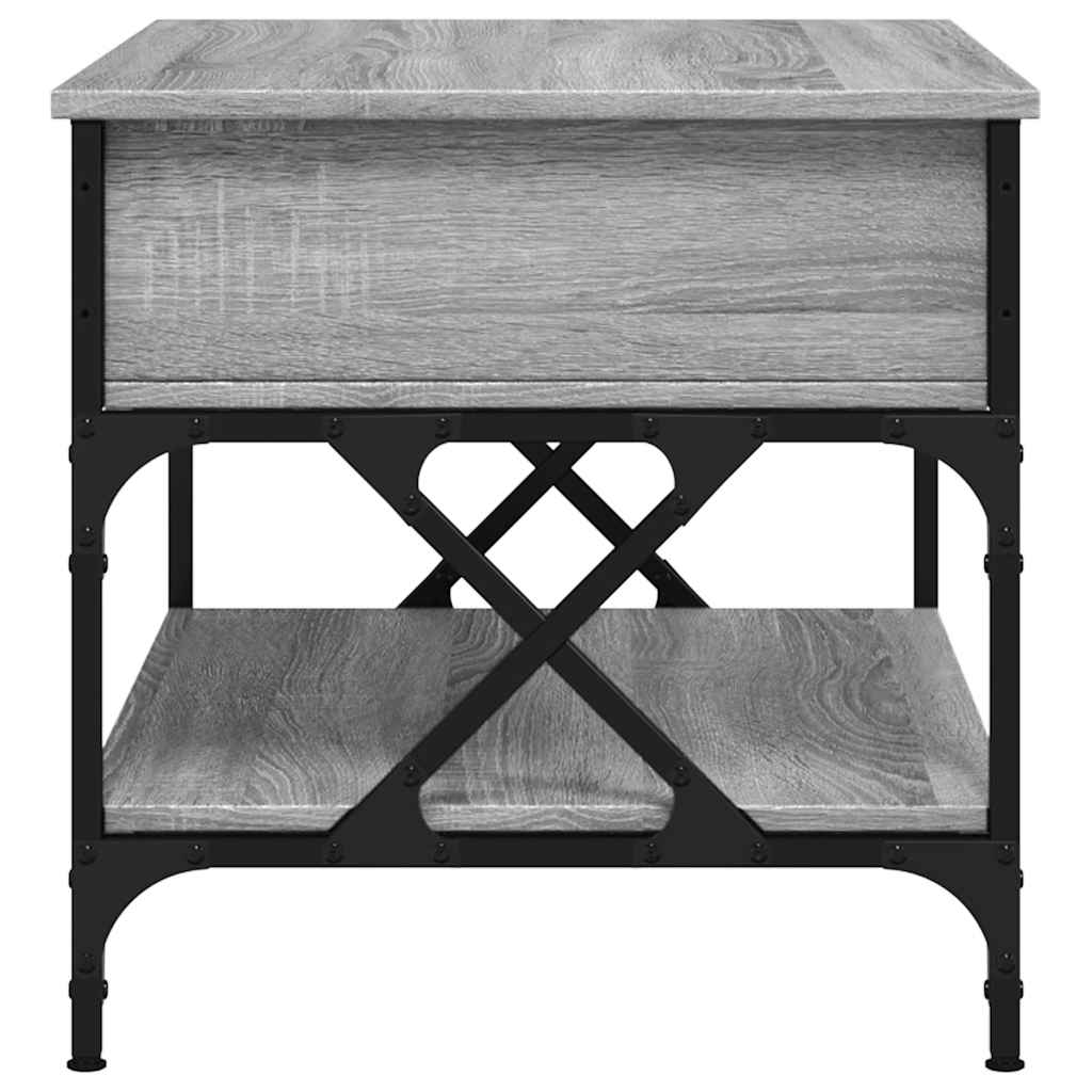 Salontafel 70x50x50 cm bewerkt hout en metaal grijs sonoma is nu te koop bij PeponiXL, paradijselijk wonen!