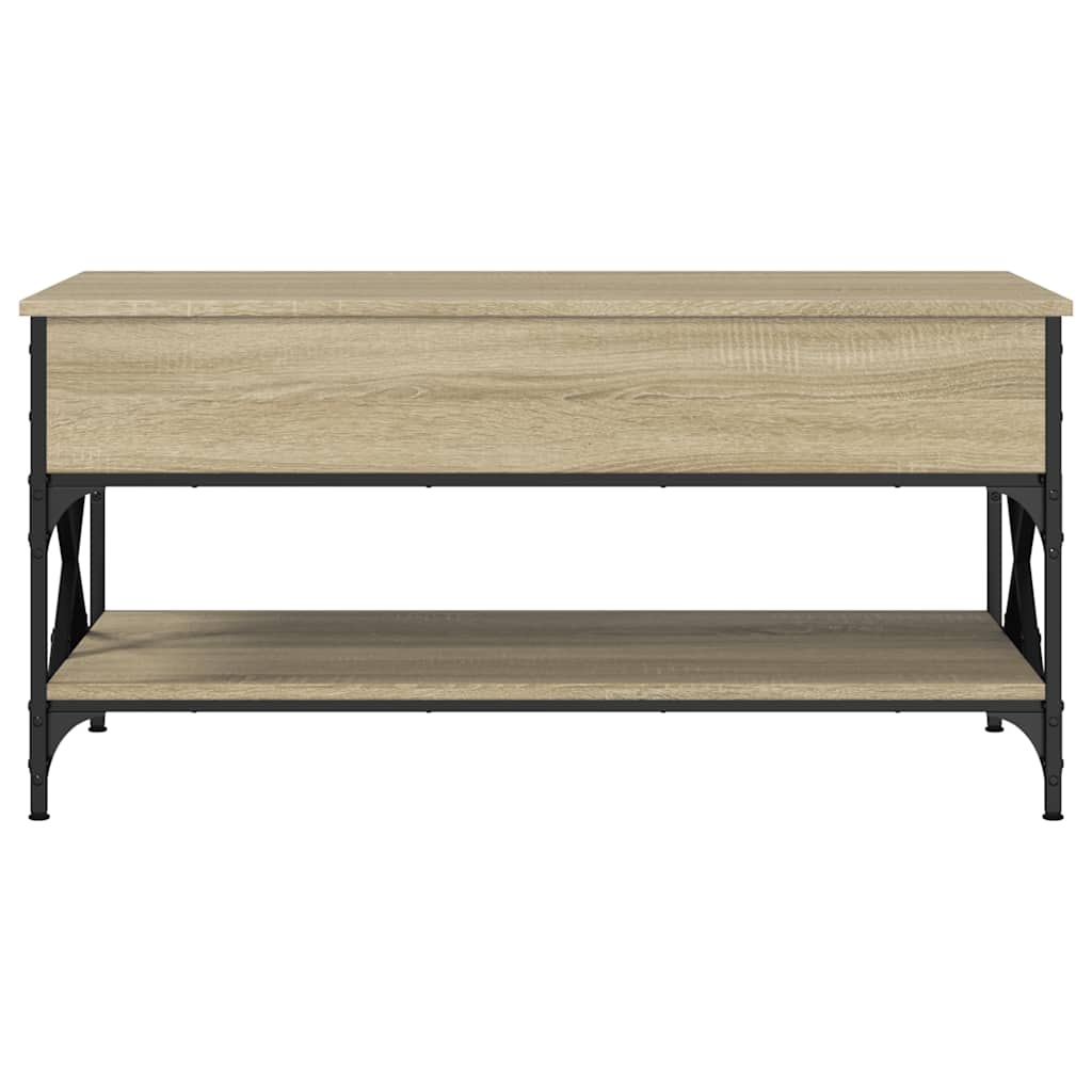Salontafel 100x50x50 cm bewerkt hout en metaal sonoma eiken is nu te koop bij PeponiXL, paradijselijk wonen!