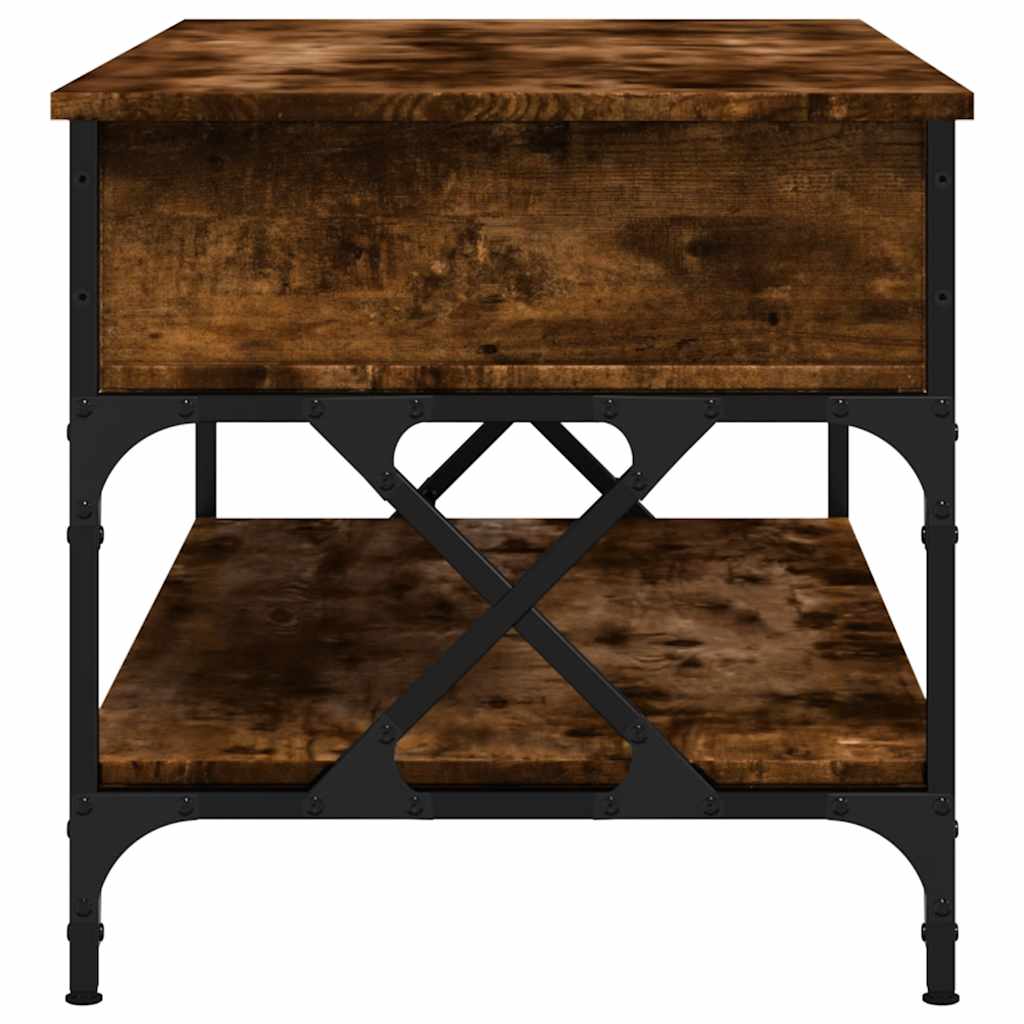 Salontafel 100x50x50 cm bewerkt hout en metaal gerookt eiken is nu te koop bij PeponiXL, paradijselijk wonen!