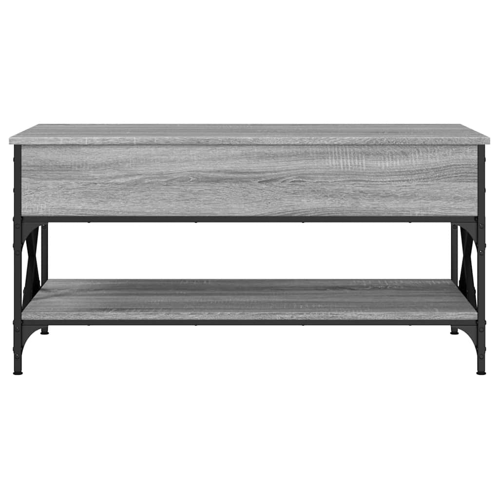 Salontafel 100x50x50 cm bewerkt hout en metaal grijs sonoma is nu te koop bij PeponiXL, paradijselijk wonen!