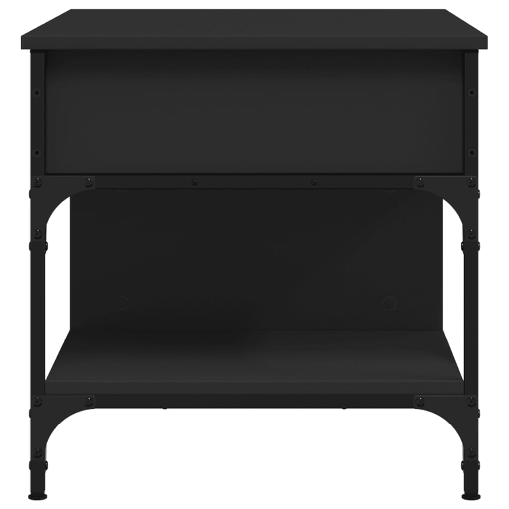 Salontafel 70x50x50 cm bewerkt hout en metaal zwart is nu te koop bij PeponiXL, paradijselijk wonen!