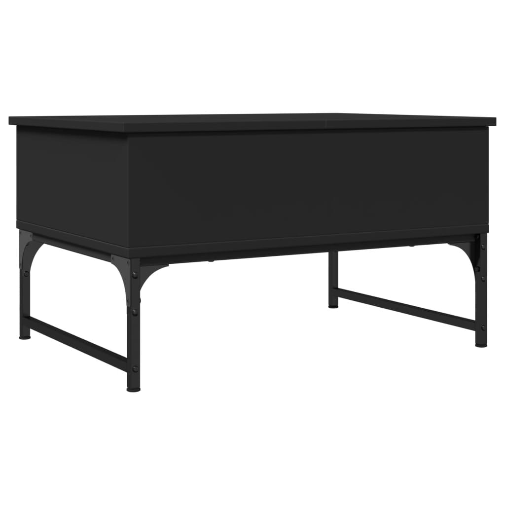 Salontafel 70x50x40 cm bewerkt hout en metaal zwart is nu te koop bij PeponiXL, paradijselijk wonen!