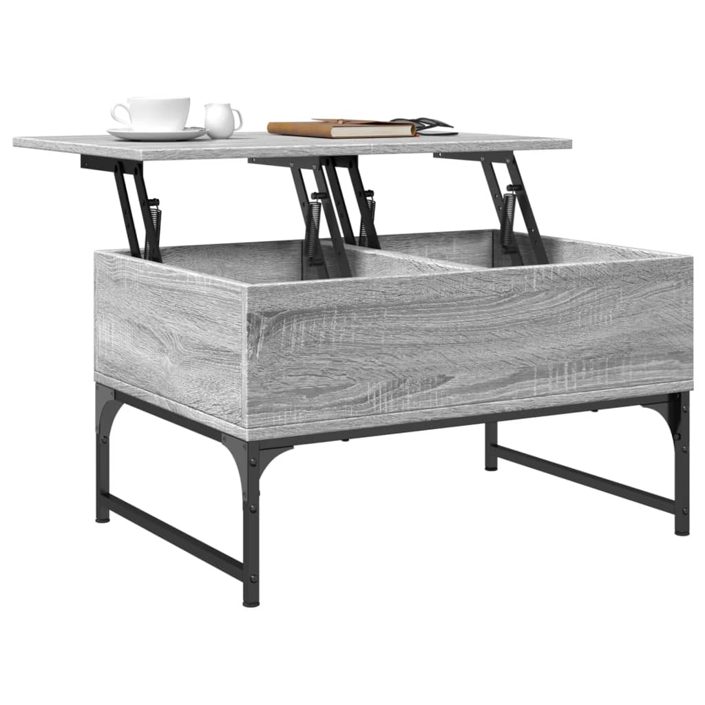 Salontafel 70x50x40 cm bewerkt hout en metaal grijs sonoma is nu te koop bij PeponiXL, paradijselijk wonen!