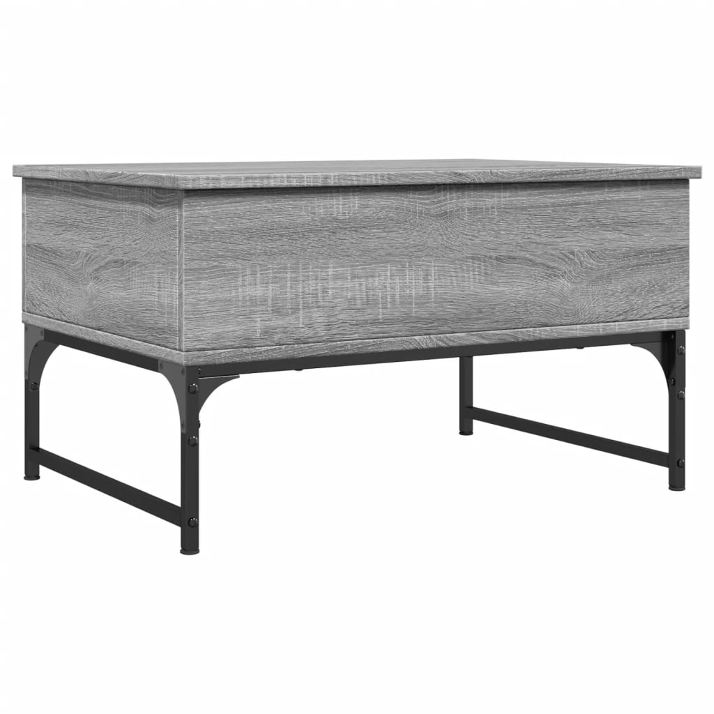Salontafel 70x50x40 cm bewerkt hout en metaal grijs sonoma is nu te koop bij PeponiXL, paradijselijk wonen!