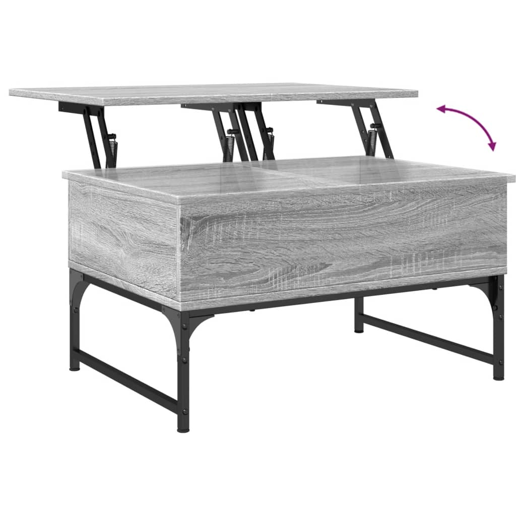 Salontafel 70x50x40 cm bewerkt hout en metaal grijs sonoma is nu te koop bij PeponiXL, paradijselijk wonen!
