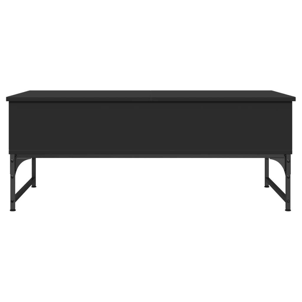 Salontafel 100x50x40 cm bewerkt hout en metaal zwart is nu te koop bij PeponiXL, paradijselijk wonen!
