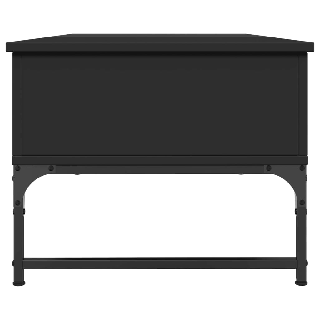 Salontafel 100x50x40 cm bewerkt hout en metaal zwart is nu te koop bij PeponiXL, paradijselijk wonen!