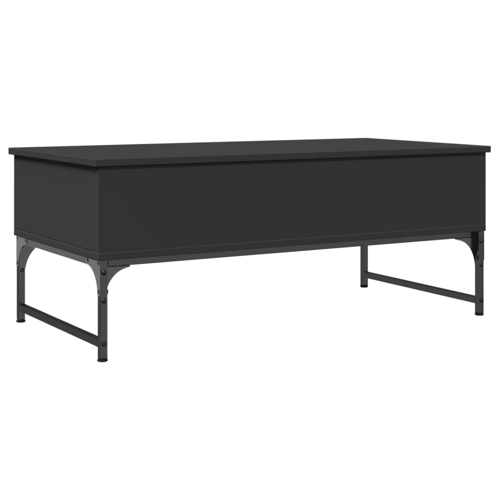 Salontafel 100x50x40 cm bewerkt hout en metaal zwart is nu te koop bij PeponiXL, paradijselijk wonen!