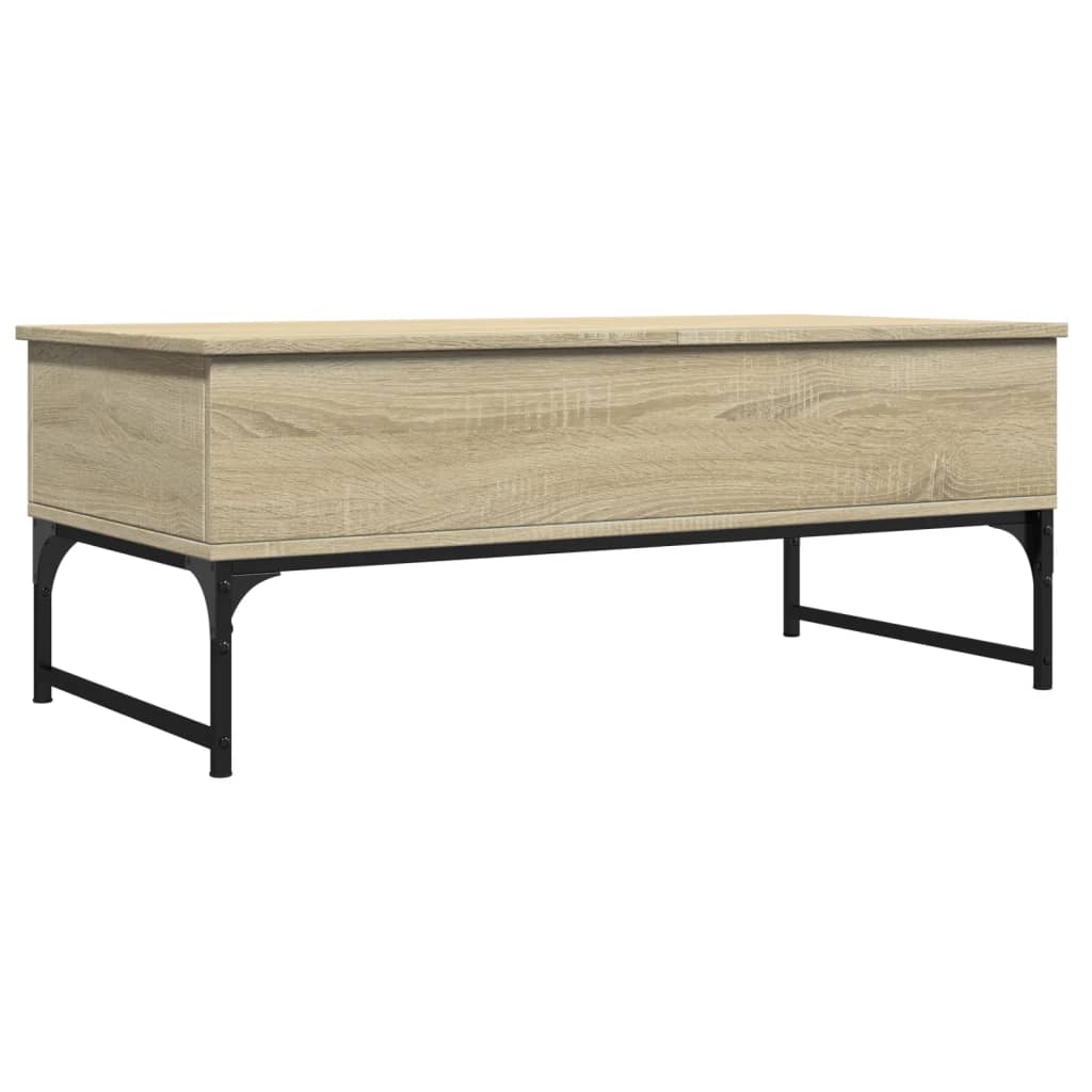 Salontafel 100x50x40 cm bewerkt hout en metaal sonoma eiken is nu te koop bij PeponiXL, paradijselijk wonen!