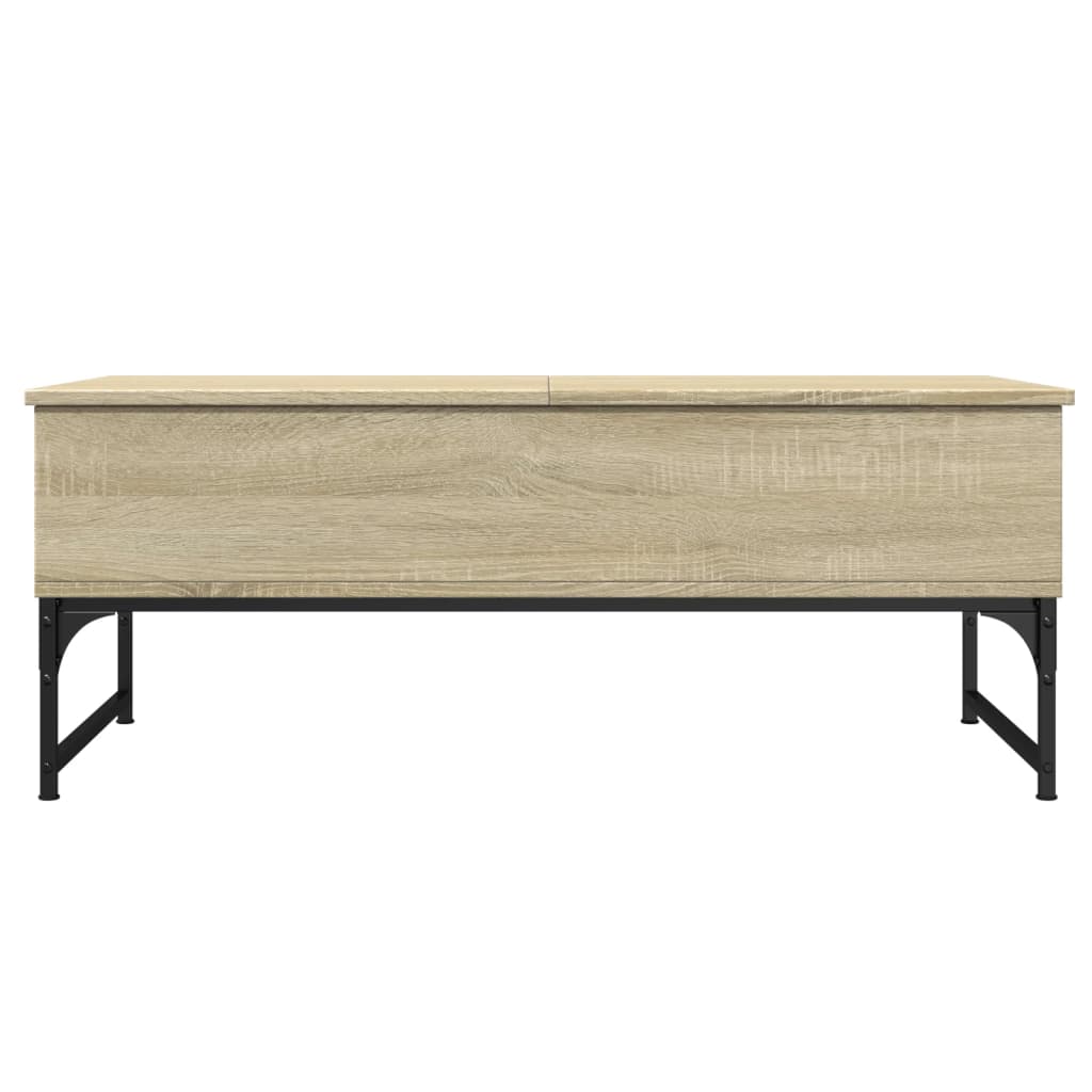 Salontafel 100x50x40 cm bewerkt hout en metaal sonoma eiken is nu te koop bij PeponiXL, paradijselijk wonen!