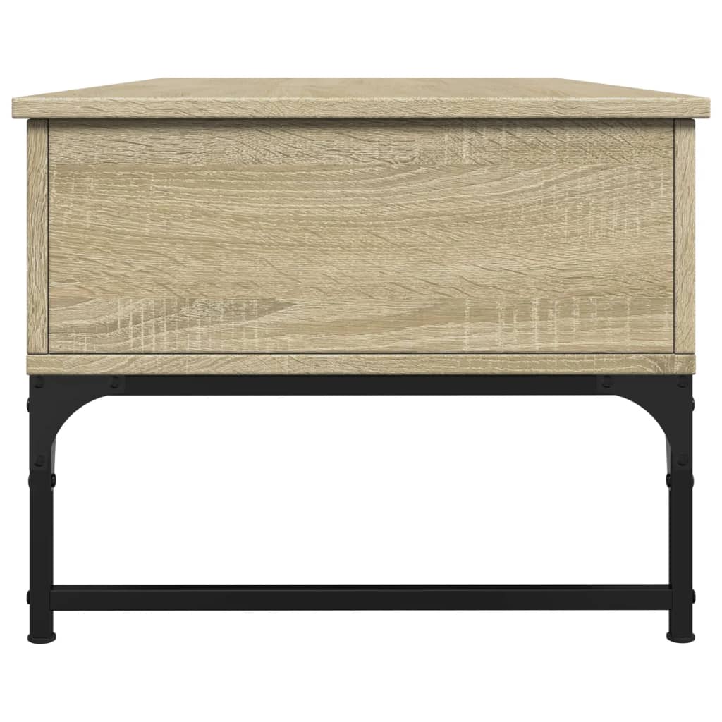 Salontafel 100x50x40 cm bewerkt hout en metaal sonoma eiken is nu te koop bij PeponiXL, paradijselijk wonen!