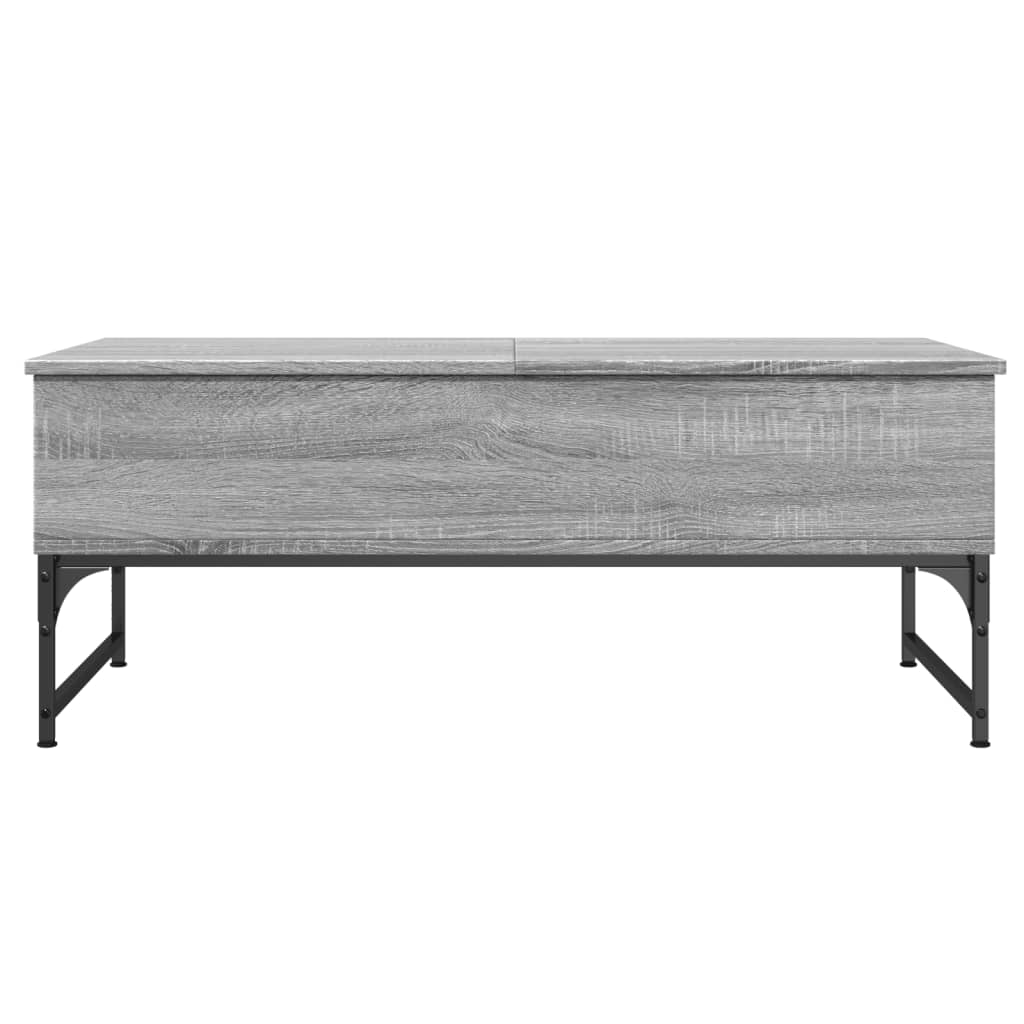 Salontafel 100x50x40 cm bewerkt hout en metaal grijs sonoma is nu te koop bij PeponiXL, paradijselijk wonen!