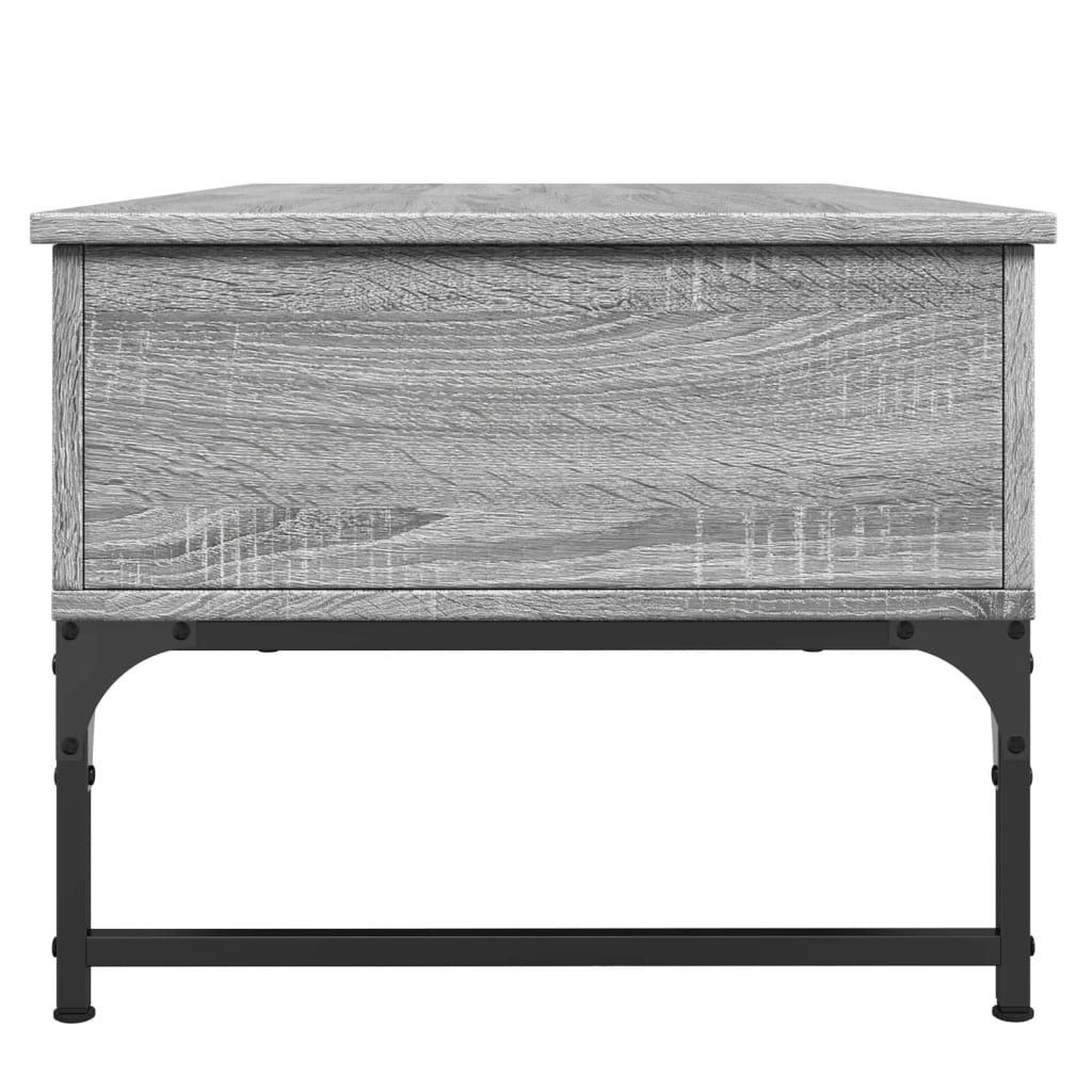 Salontafel 100x50x40 cm bewerkt hout en metaal grijs sonoma is nu te koop bij PeponiXL, paradijselijk wonen!