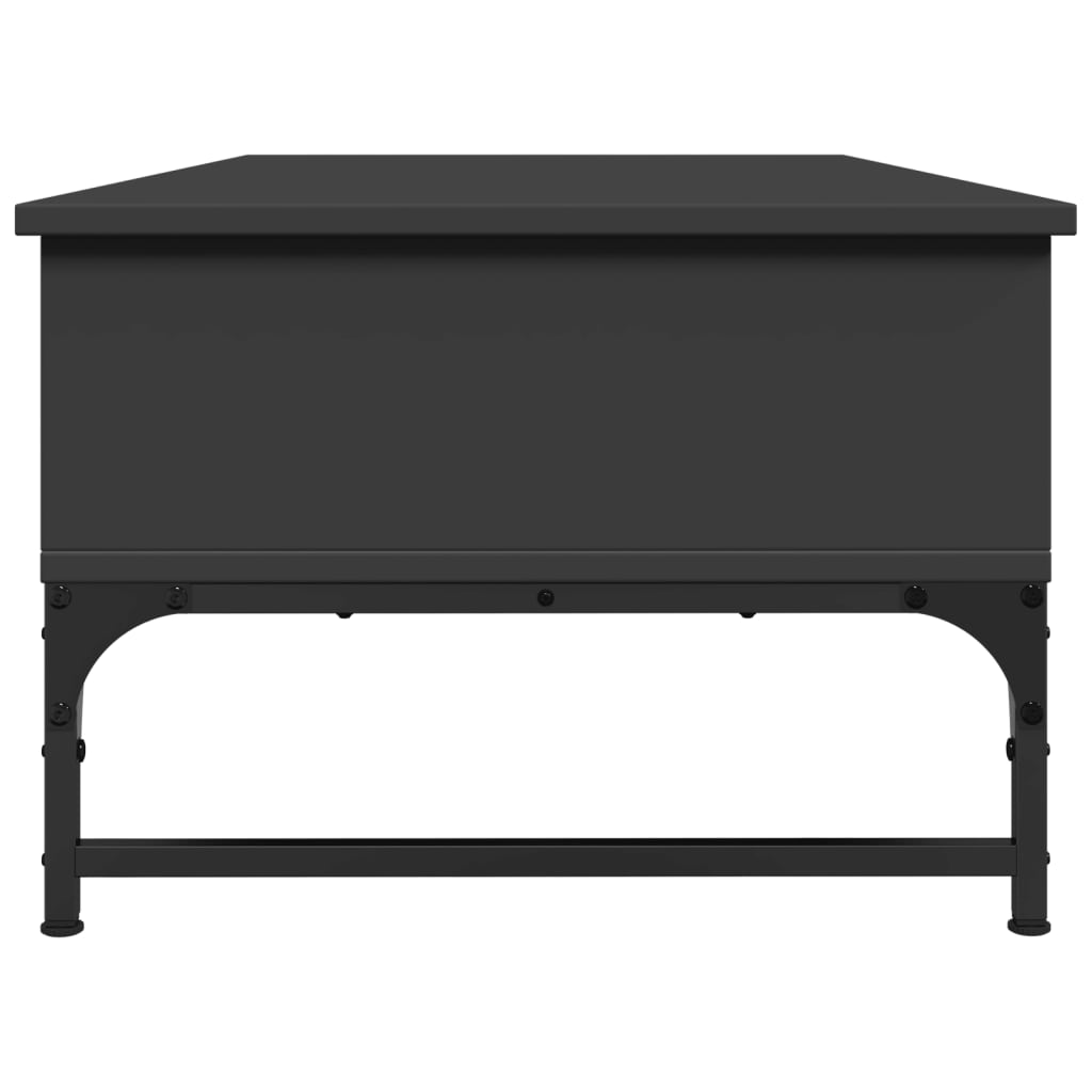 Salontafel 100x50x35 cm bewerkt hout en metaal zwart is nu te koop bij PeponiXL, paradijselijk wonen!