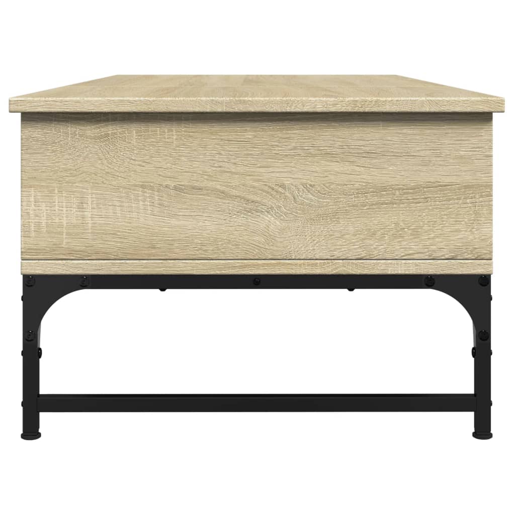 Salontafel 100x50x35 cm bewerkt hout en metaal sonoma eiken is nu te koop bij PeponiXL, paradijselijk wonen!