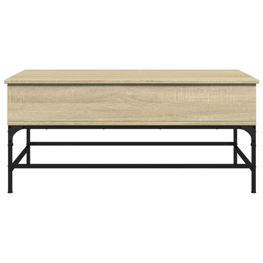 Salontafel 100x50x45 cm bewerkt hout en metaal sonoma eiken is nu te koop bij PeponiXL, paradijselijk wonen!
