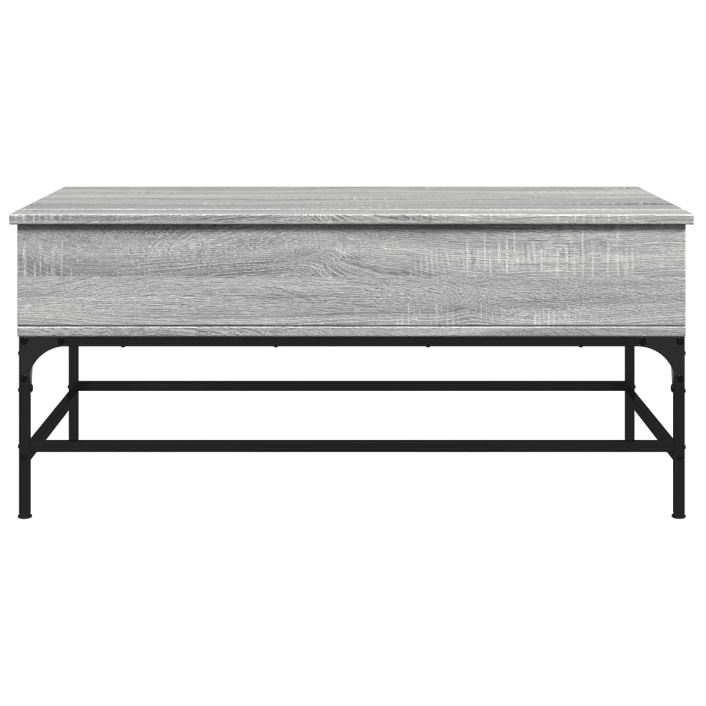 Salontafel 100x50x45 cm bewerkt hout en metaal grijs sonoma is nu te koop bij PeponiXL, paradijselijk wonen!