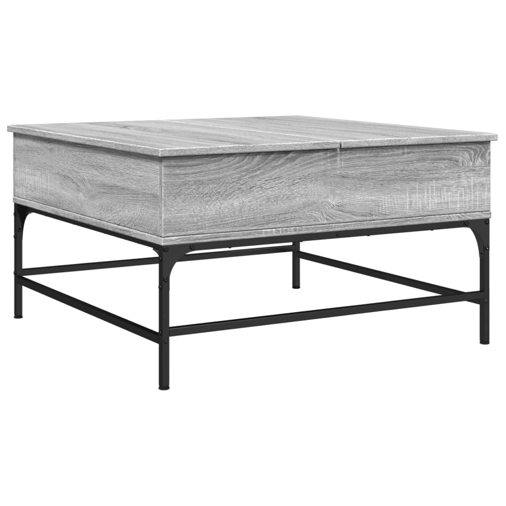 Salontafel 80x80x45 cm bewerkt hout en metaal grijs sonoma is nu te koop bij PeponiXL, paradijselijk wonen!