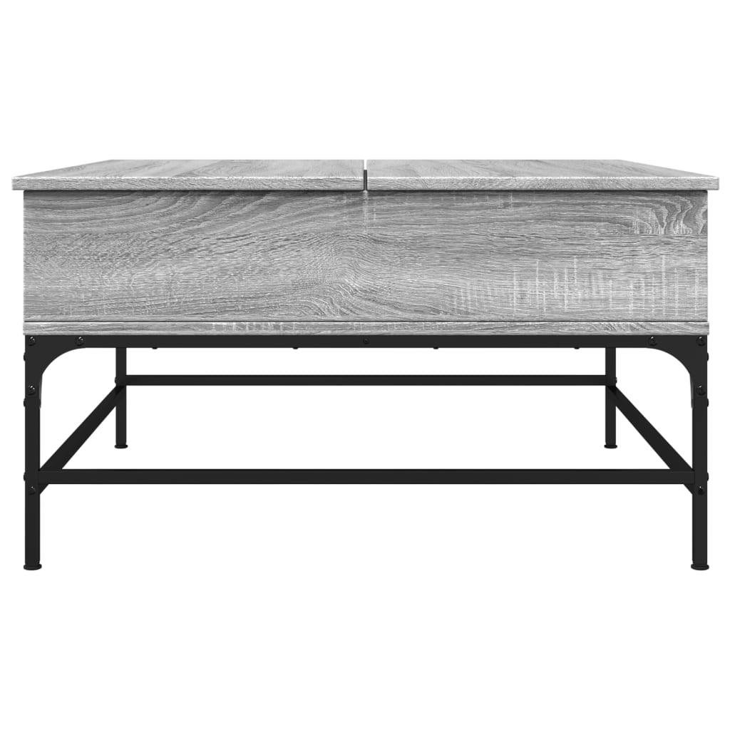 Salontafel 80x80x45 cm bewerkt hout en metaal grijs sonoma is nu te koop bij PeponiXL, paradijselijk wonen!