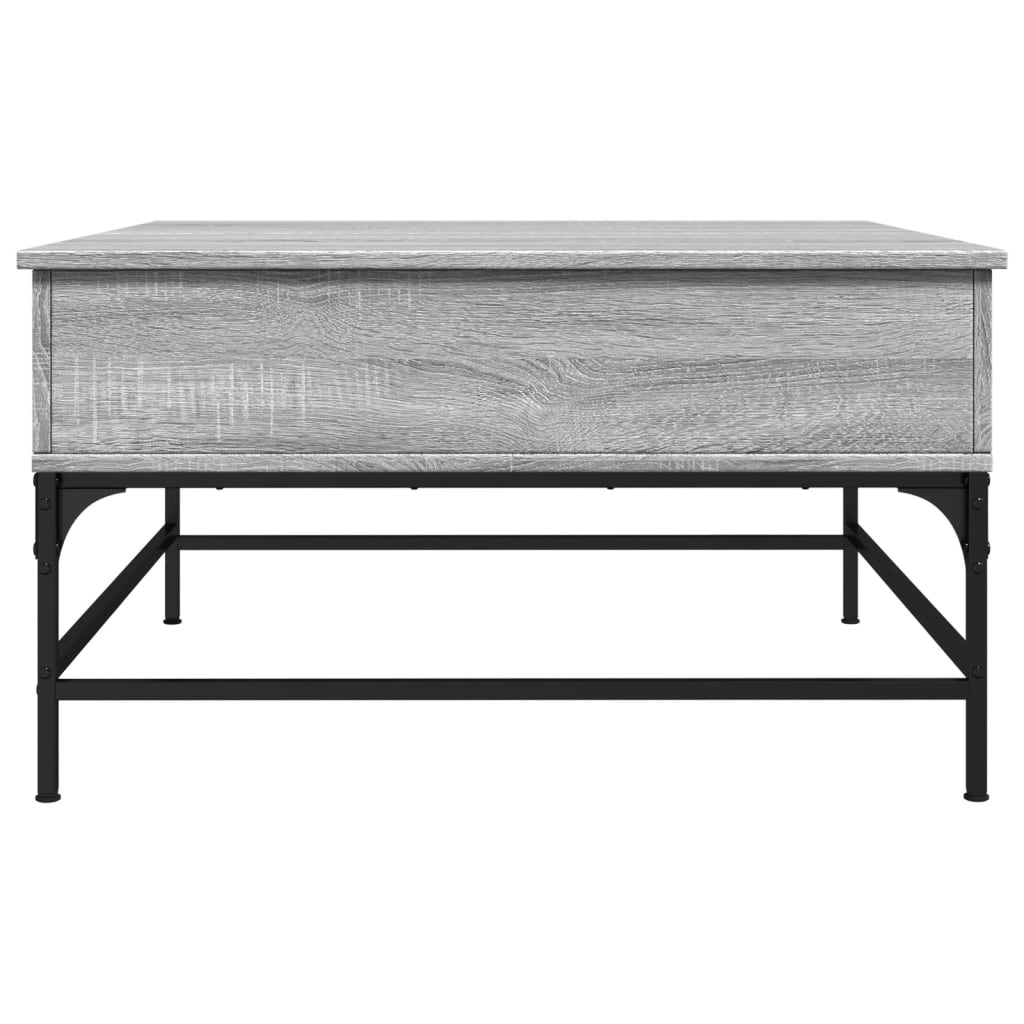 Salontafel 80x80x45 cm bewerkt hout en metaal grijs sonoma is nu te koop bij PeponiXL, paradijselijk wonen!