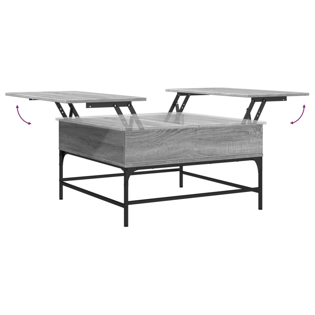 Salontafel 80x80x45 cm bewerkt hout en metaal grijs sonoma is nu te koop bij PeponiXL, paradijselijk wonen!