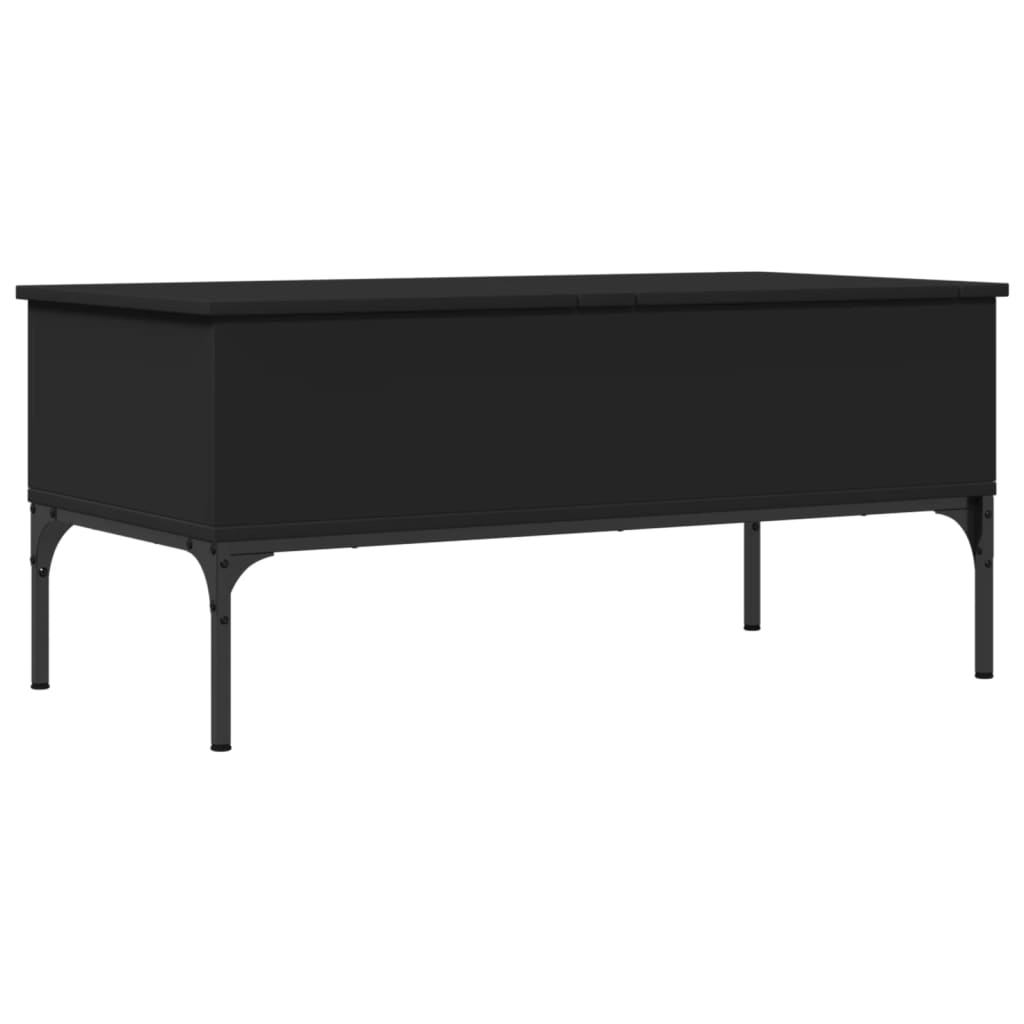 Salontafel 100x50x45 cm bewerkt hout en metaal zwart is nu te koop bij PeponiXL, paradijselijk wonen!