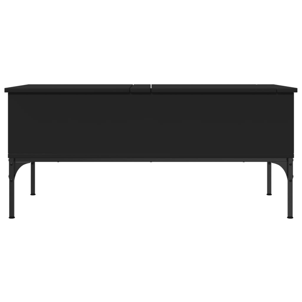 Salontafel 100x50x45 cm bewerkt hout en metaal zwart is nu te koop bij PeponiXL, paradijselijk wonen!