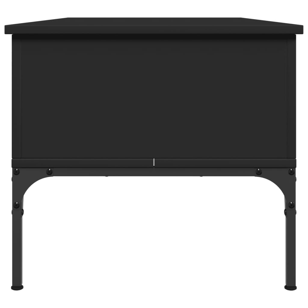 Salontafel 100x50x45 cm bewerkt hout en metaal zwart is nu te koop bij PeponiXL, paradijselijk wonen!