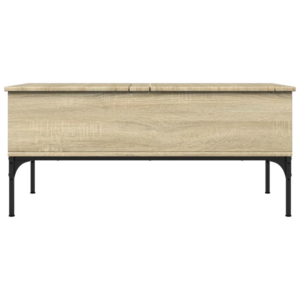 Salontafel 100x50x45 cm bewerkt hout en metaal sonoma eiken is nu te koop bij PeponiXL, paradijselijk wonen!