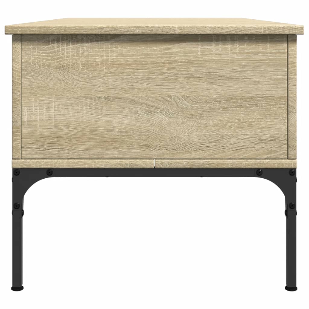 Salontafel 100x50x45 cm bewerkt hout en metaal sonoma eiken is nu te koop bij PeponiXL, paradijselijk wonen!