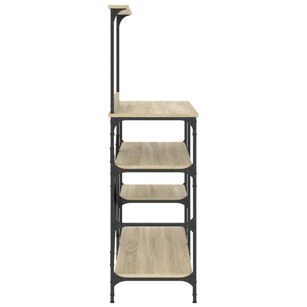 Bakkersrek 90x40x132 cm bewerkt hout en metaal sonoma eiken is nu te koop bij PeponiXL, paradijselijk wonen!