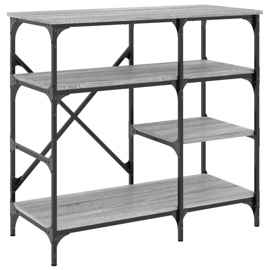 Bakkersrek 90x40x84 cm bewerkt hout en metaal grijs sonoma is nu te koop bij PeponiXL, paradijselijk wonen!