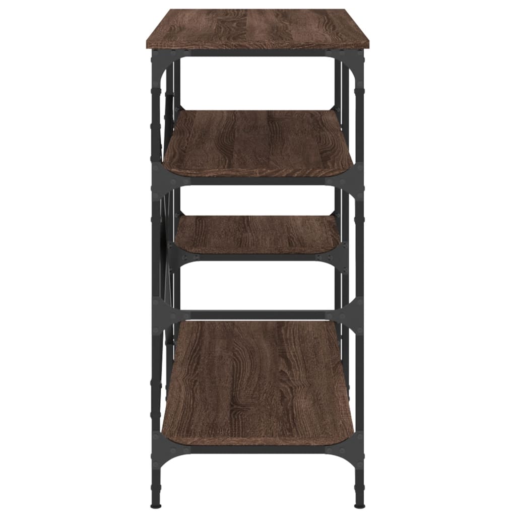 Bakkersrek 90x40x84 cm bewerkt hout en metaal bruin eikenkleur is nu te koop bij PeponiXL, paradijselijk wonen!