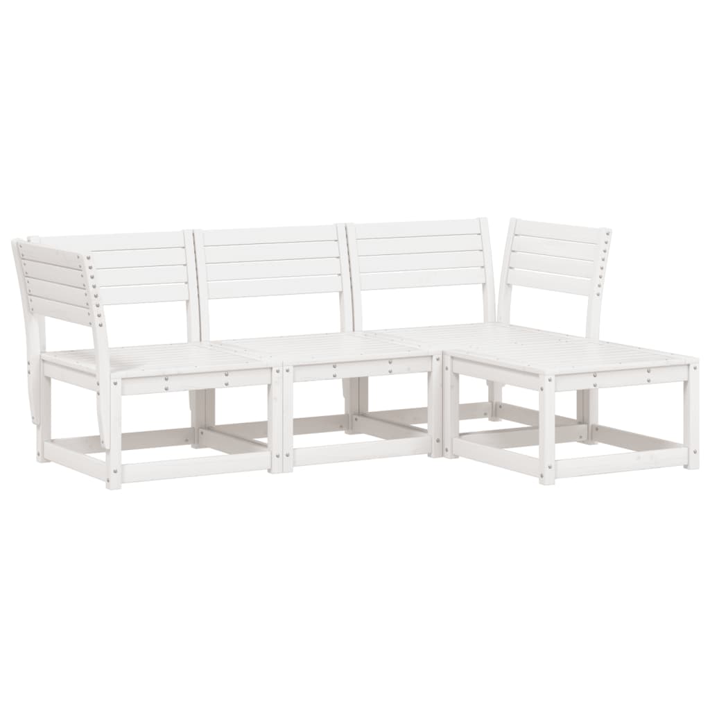 4-delige Loungeset massief grenenhout wit is nu te koop bij PeponiXL, paradijselijk wonen!