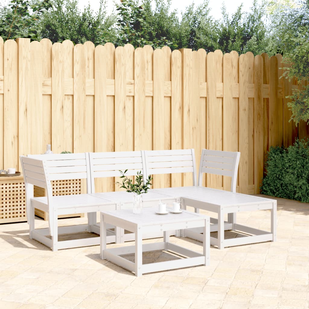 4-delige Loungeset massief grenenhout wit is nu te koop bij PeponiXL, paradijselijk wonen!