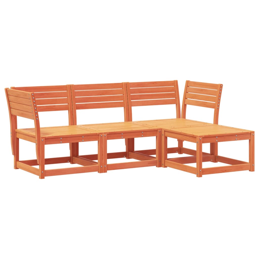 4-delige Loungeset massief grenenhout wasbruin is nu te koop bij PeponiXL, paradijselijk wonen!