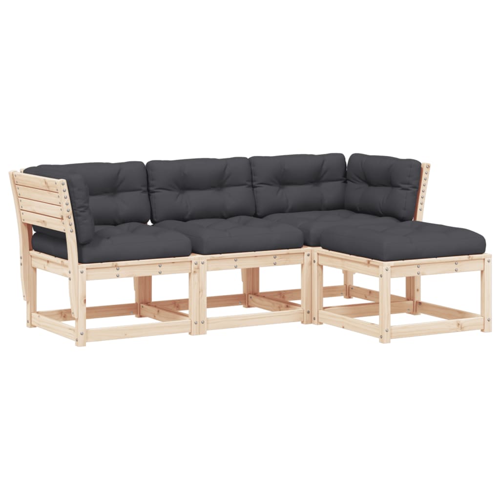 4-delige Loungeset massief grenenhout is nu te koop bij PeponiXL, paradijselijk wonen!