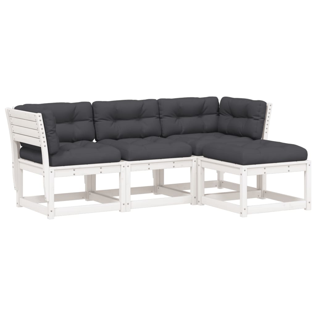 4-delige Loungeset met kussens massief grenenhout is nu te koop bij PeponiXL, paradijselijk wonen!