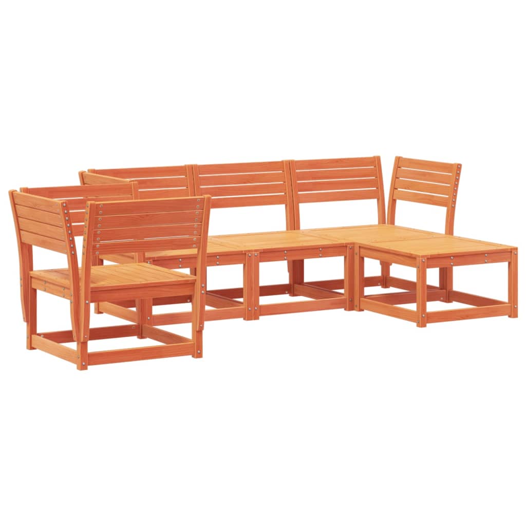 5-delige Loungeset massief grenenhout wasbruin is nu te koop bij PeponiXL, paradijselijk wonen!