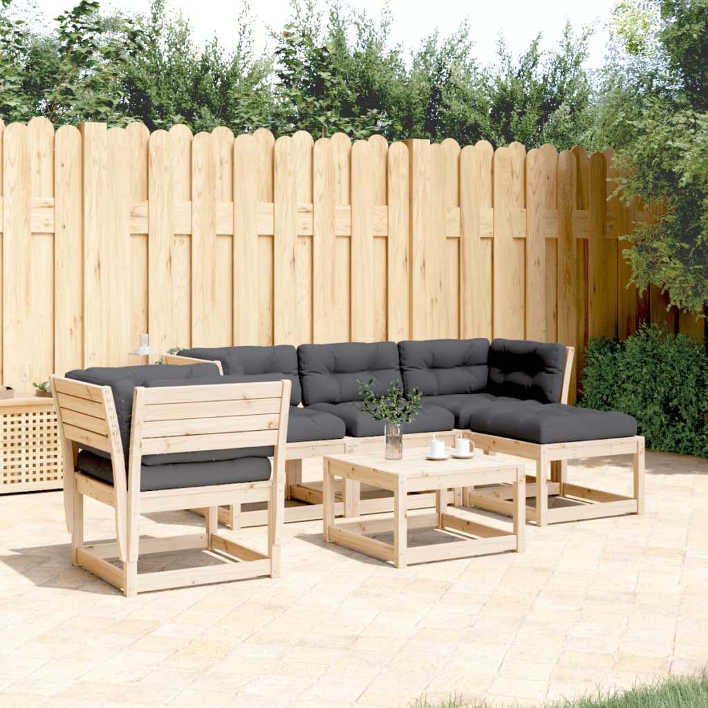 5-delige Loungeset met kussens massief grenenhout is nu te koop bij PeponiXL, paradijselijk wonen!