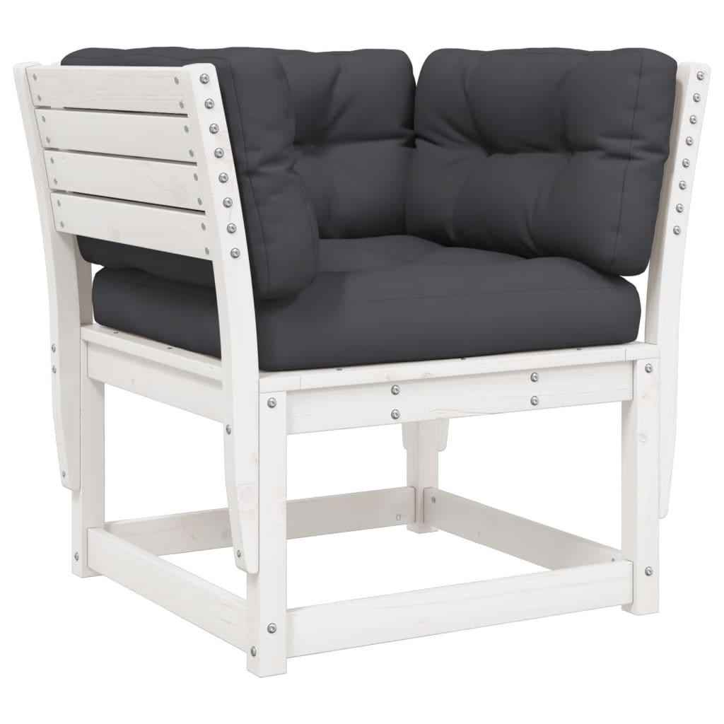 5-delige Loungeset met kussens massief grenenhout wit is nu te koop bij PeponiXL, paradijselijk wonen!