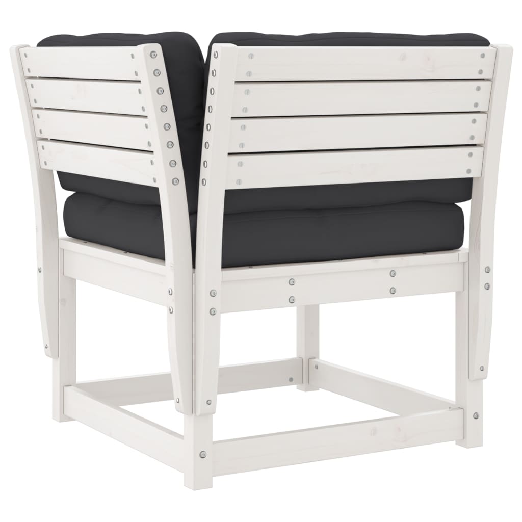 5-delige Loungeset met kussens massief grenenhout wit is nu te koop bij PeponiXL, paradijselijk wonen!