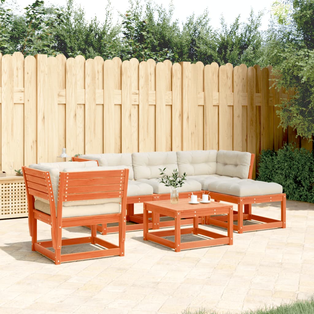 5-delige Loungeset met kussens massief grenenhout wasbruin is nu te koop bij PeponiXL, paradijselijk wonen!