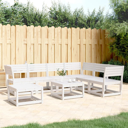 7-delige Loungeset massief grenenhout wit is nu te koop bij PeponiXL, paradijselijk wonen!
