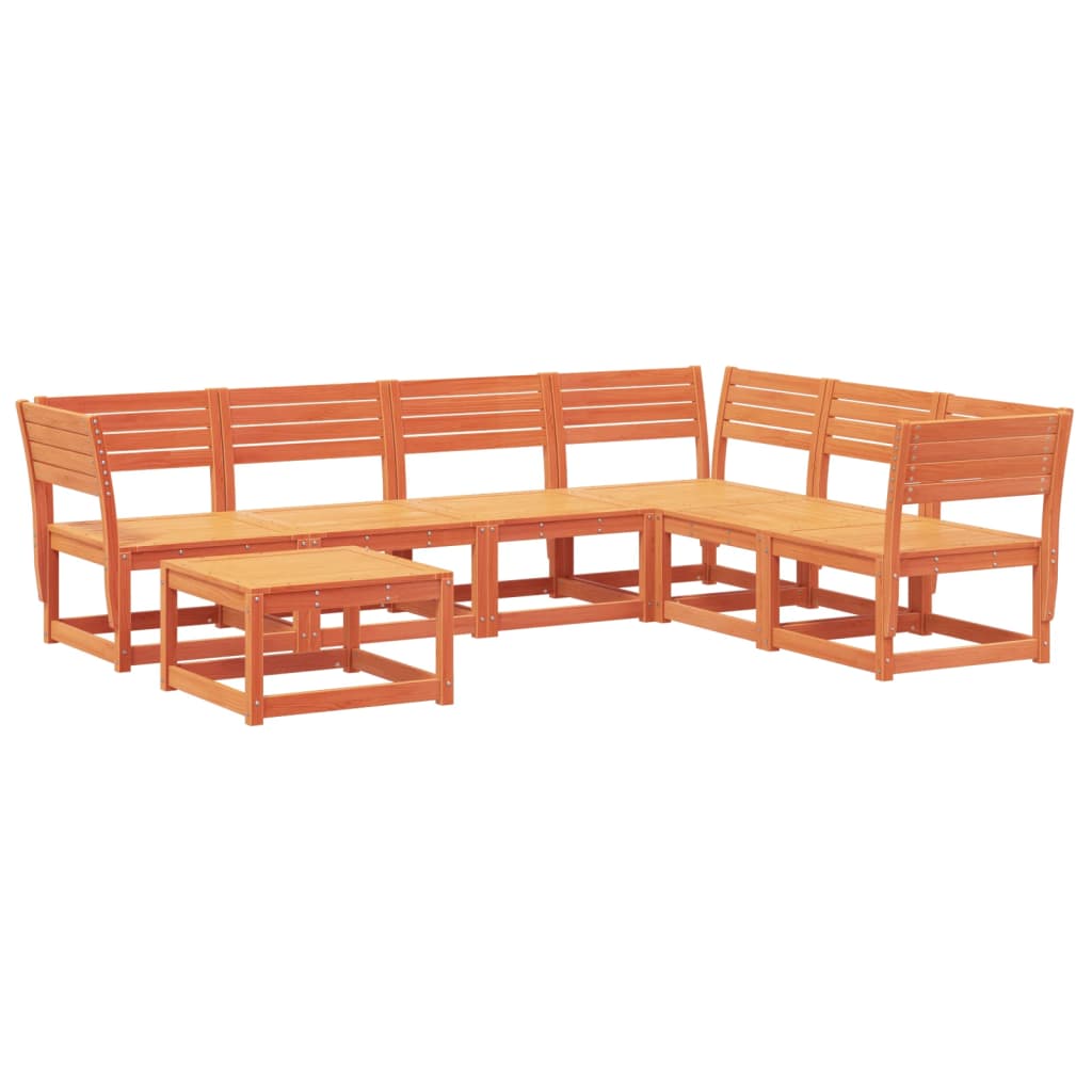7-delige Loungeset massief grenenhout wasbruin is nu te koop bij PeponiXL, paradijselijk wonen!
